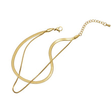 Cargar imagen en el visor de la galería, Stylish simple double snake chain anklet jewelry

