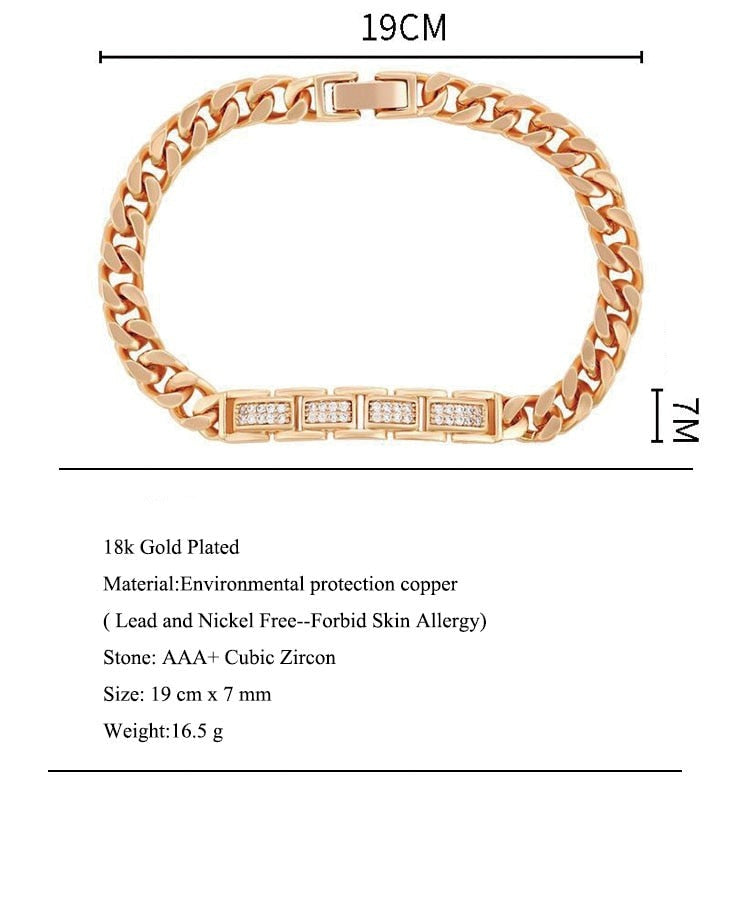 XP Zircon Figaro Bracelets For Men /Women Jewelry