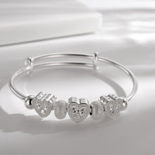 Load image into Gallery viewer, 925 silver Cute Heart Bangles bracelets
