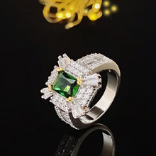 Charger l&#39;image dans la galerie, 4pcs silver bride Halo Engagement / Wedding sets for woman jewelry
