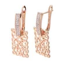 Load image into Gallery viewer, Hot 585 Rose Gold Color Square Long Earring for Women Jewelry
