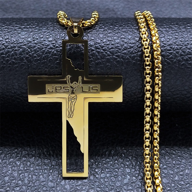 New style Cross Stainless Steel Choker Necklace for Man