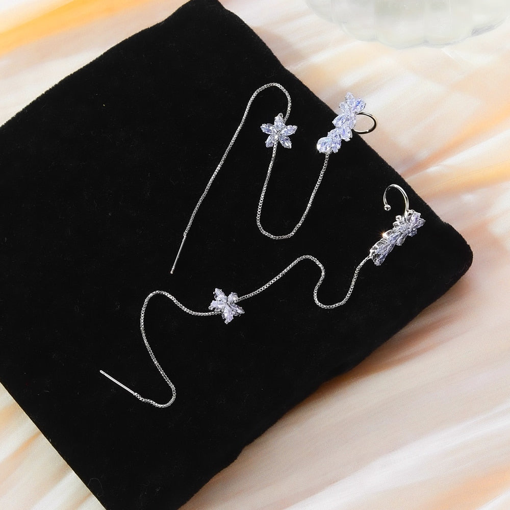 Trendy Long Tassel Chain Pendants Drop Earrings Jewelry