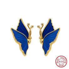 Load image into Gallery viewer, 925 Sterling Silver Movable Wing Butterfly earring for Women Jewelry
