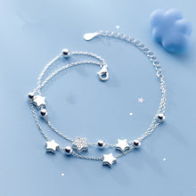 Load image into Gallery viewer, 925 Sterling Silver 2 layer Star Bracelet
