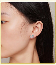 Load image into Gallery viewer, 925 Sterling Silver Colorful Zircon Butterfly Stud Earrings for Women Fine Jewelry
