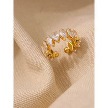 Cargar imagen en el visor de la galería, Cubic Zirconia Exquisite Stainless Steel Chic Open Ring Jewelry
