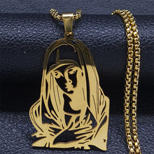 Carica l&#39;immagine nel visualizzatore di Gallery, St. Mary face Stainless Steel Pendant Necklace
