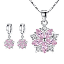 Load image into Gallery viewer, 925 Silver Vintage Flower Crystal Jewelry Set
