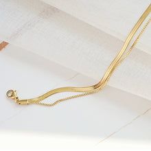 Cargar imagen en el visor de la galería, Stylish simple double snake chain anklet jewelry
