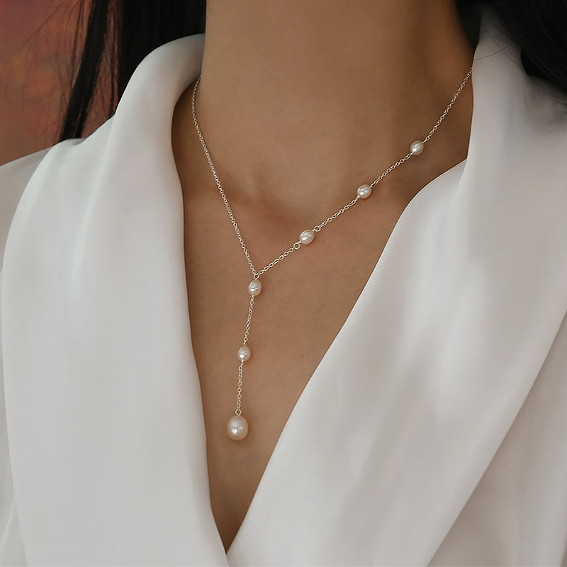 S925 Sterling Silver Natural Pearl Pendant Necklace Jewelry for Women