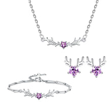 Load image into Gallery viewer, 925 Silver Crystal Christmas Women Jewelry Set
