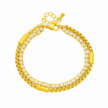 Ladda upp bild till gallerivisning, 316L Stainless Steel White Zircon 2in1 Chains Bracelet For Women Jewelry
