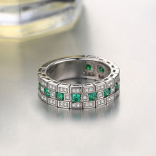 Load image into Gallery viewer, Luxury Green Silver Wheel Rings
