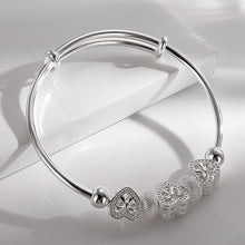 Load image into Gallery viewer, 925 silver Cute Heart Bangles bracelets
