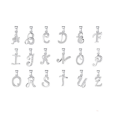 925 Sterling Silver 26 Letter Shiny DIY Accessories For Women Jewelry
