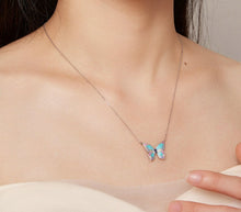 Cargar imagen en el visor de la galería, 925 Sterling Silver Colorful Butterfly Pendant Necklace for Women Fine Jewelry
