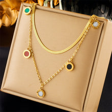 Charger l&#39;image dans la galerie, Round Colorful Roman Numeral Pendant Necklace For Women Jewelry
