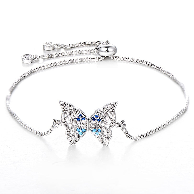 CZ Zircon butterfly Charm Adjustable Women Bracelet Jewelry Gift