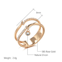 Load image into Gallery viewer, Double Layer 585 Rose Gold Ring For Women
