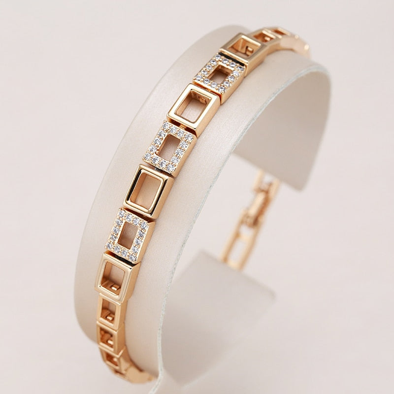 Square Link Bracelet For Women Luxury Natural Fine Ethnic Jewelry