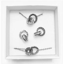 Load image into Gallery viewer, Stainless Steel Roman Inlaid Crystal Jewelry Set
