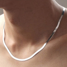 Load image into Gallery viewer, 925 Sterling silver 18K Gold Flat chain Necklace for Women
