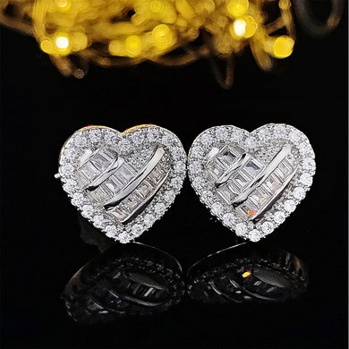 Heart Silver Korean Stud Earring for Women