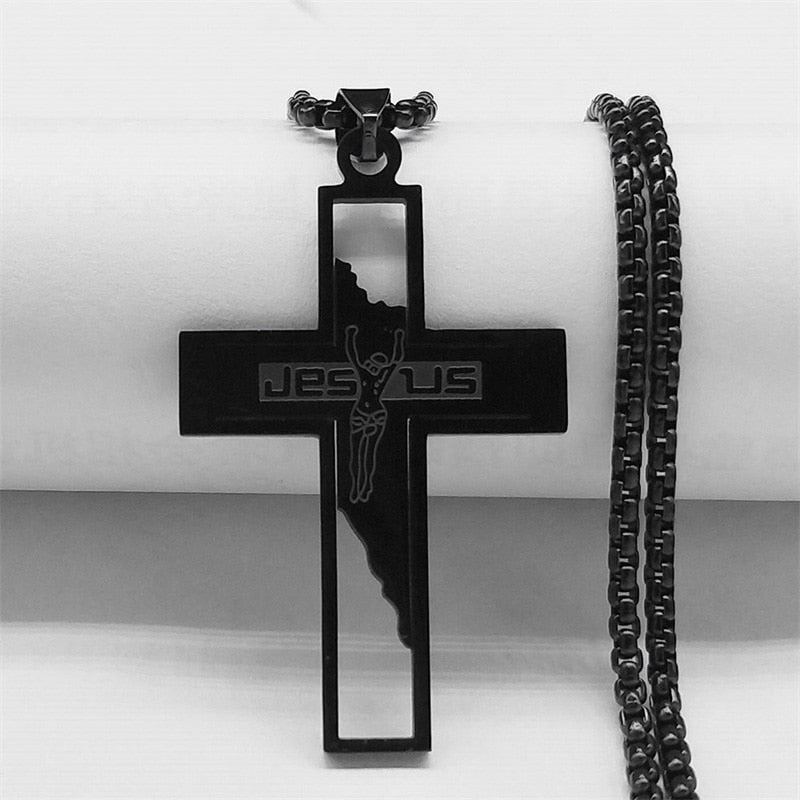 New style Cross Stainless Steel Choker Necklace for Man