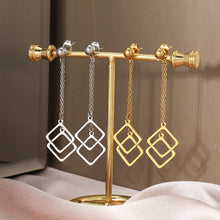 Load image into Gallery viewer, Geometric Square Overlay Charms Bell Pendants Earrings
