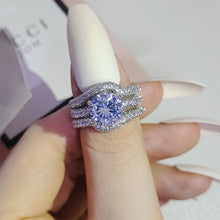 Cargar imagen en el visor de la galería, 3 in 1 Luxury Halo Wedding Ring Set for Women
