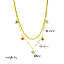 Cargar imagen en el visor de la galería, Round Colorful Roman Numeral Pendant Necklace For Women Jewelry
