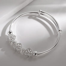 Charger l&#39;image dans la galerie, 925 silver Cute Heart Bangles bracelets
