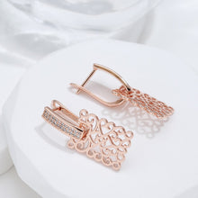 Load image into Gallery viewer, Hot 585 Rose Gold Color Square Long Earring for Women Jewelry
