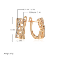 Cargar imagen en el visor de la galería, Innovative 585 Rose Gold Luxury Geometry Cutout Natural Zircon Earrings Jewelry
