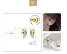 Ladda upp bild till gallerivisning, 925 Sterling Silver Sweet Plant Leaves Charm Stud Earrings For Women
