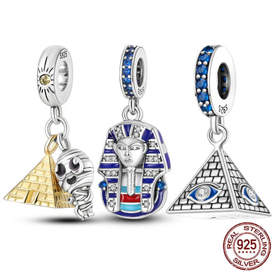 Egypt Pharaoh Dangle Charm Enamel Beads fit MULA Original Charms Bracelet