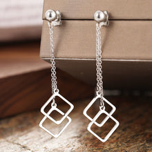 Load image into Gallery viewer, Geometric Square Overlay Charms Bell Pendants Earrings
