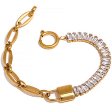 Load image into Gallery viewer, Metal Lock Chain Bling Bracelet Bangle Stylish Jewelry
