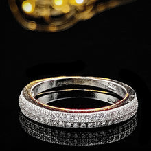 Load image into Gallery viewer, luxury halo silver color bride wedding ring set for women jewelry
