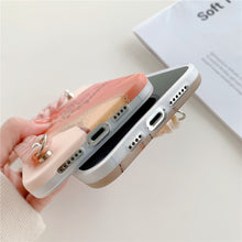 Load image into Gallery viewer, Luxury Marble Bracelet Wrist Chain Case For iPhone 14 13 12 Pro Max 11 Pro Soft Silicon Cover
