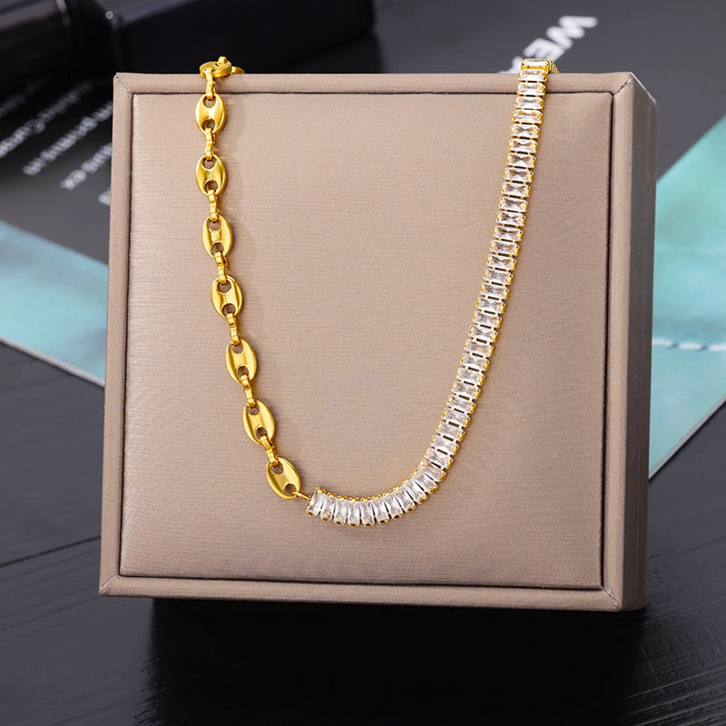 Mix tennis Stainless Steel Necklace Women jewelry
