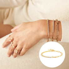 Carica l&#39;immagine nel visualizzatore di Gallery, GIFT Silver Stamp 18K Gold Ladies Tennis Bracelet
