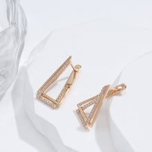 Load image into Gallery viewer, Triangle Geometry 585 Rose Gold Color Earrings For Women
