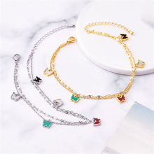 Load image into Gallery viewer, New 2 Layer Natural Shells Butterflies Charm Chain Anklets
