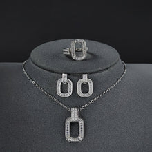 Load image into Gallery viewer, Rectangle silver bride Jewelry Sets for Women
