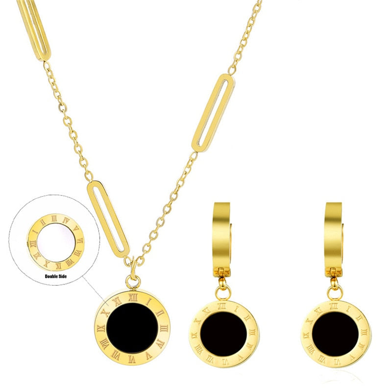Doube Side Roman Numeral Set Jewelry